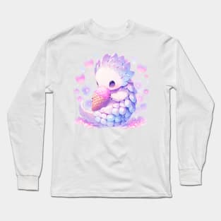 Pangolin Eating Ice Cream Cone Long Sleeve T-Shirt